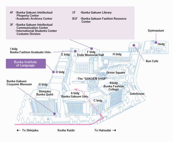 Bunka Gakuen Campus Map